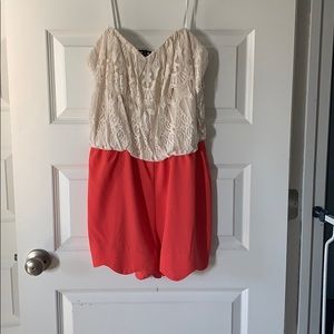 Pink and White Romper